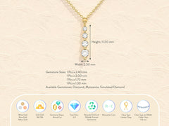 Round Cut Moissanite Diamond Solitaire Necklace for Women