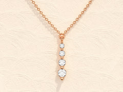 Round Cut Moissanite Diamond Solitaire Necklace for Women