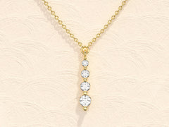 Round Cut Moissanite Diamond Solitaire Necklace for Women