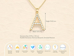 Alphabet Letter Moissanite Diamond Necklace for Women