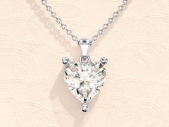 Heart Cut Diamond Moissanite Solitaire Necklace for Women
