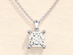 Cushion Cut Moissanite Diamond Pendant Necklaces