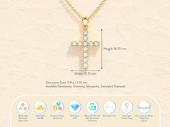 Encrusted Cross Moissanite Diamond Necklace for Women