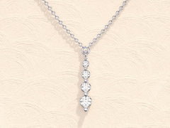 Round Cut Moissanite Diamond Solitaire Necklace for Women