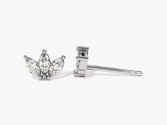 Marquise Moissanite Diamond Crown Earrings for Women