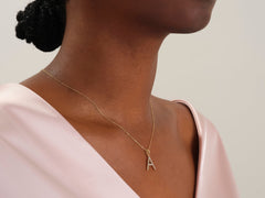 Alphabet Letter Moissanite Diamond Necklace for Women