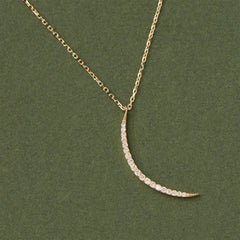 Crescent Moon Moissanite Diamond Necklace for Women