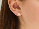 1.0Ct Round Solitaire Moissanite Diamond Earrings for Women