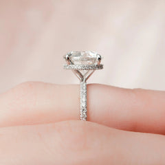 4.50CT Round Cut Hidden Halo Moissanite Engagement Ring