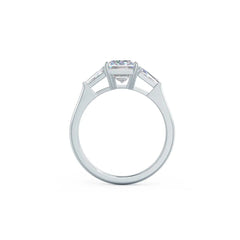 3.0CT Emerald Cut Three Stone Moissanite Diamond Engagement Ring