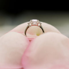 2.75CT Emerald Cut Moissanite Trapezoid Diamond Engagement Ring