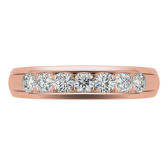 4mm Round Cut Channel Set Seven Stone Diamond Men's Wedding Band