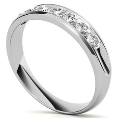 4mm Round Cut Channel Set Seven Stone Diamond Men's Wedding Band