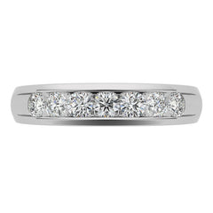 4mm Round Cut Channel Set Seven Stone Diamond Men's Wedding Band