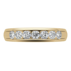 4mm Round Cut Channel Set Seven Stone Diamond Men's Wedding Band