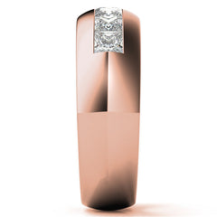 8MM Princess Cut Moissanite Men's Wedding Band in White Gold