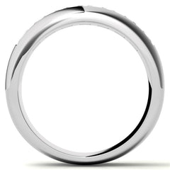 8MM Princess Cut Moissanite Men's Wedding Band in White Gold