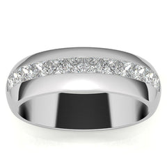 7mm Princess Cut Moissanite Channel Set Wedding Band