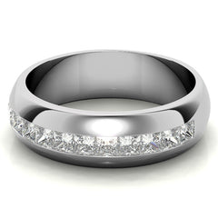 7mm Princess Cut Moissanite Channel Set Wedding Band