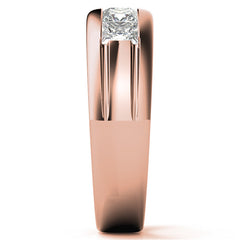 7mm Princess Cut Channel Set Moissanite Five Stone Wedding Band