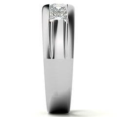 7mm Princess Cut Channel Set Moissanite Five Stone Wedding Band