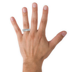 7mm Princess Cut Channel Set Moissanite Five Stone Wedding Band