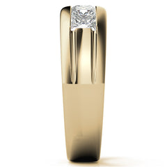 7mm Princess Cut Channel Set Moissanite Five Stone Wedding Band