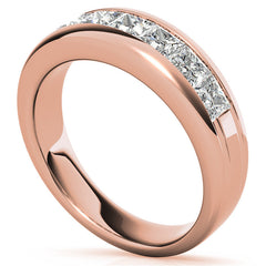 6mm Princess Cut Moissanite Men's Channel Set Wedding Band