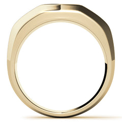 7mm Round Cut Six Stone Men's Wedding Band in Rose Gold
