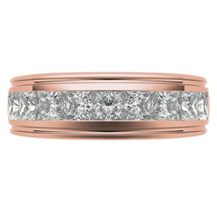 2.5CT Princess Cut Channel Set Men's Moissanite Wedding Band