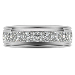 2.5CT Princess Cut Channel Set Men's Moissanite Wedding Band