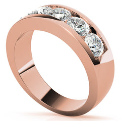 7mm Round Cut Channel Set Moissanite Men's Wedding Band
