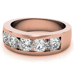 7mm Round Cut Channel Set Moissanite Men's Wedding Band