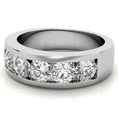 7mm Round Cut Channel Set Moissanite Men's Wedding Band