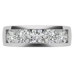7mm Round Cut Channel Set Moissanite Men's Wedding Band