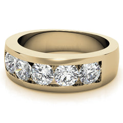 7mm Round Cut Channel Set Moissanite Men's Wedding Band