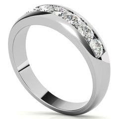 6mm Round Cut Seven Stone Men's Wedding Band in Rose Gold