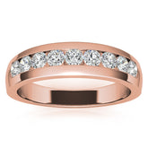 5mm Round Cut Channel Moissanite Men's Wedding Band