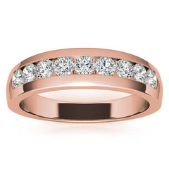 5mm Round Cut Channel Moissanite Men's Wedding Band