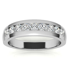 5mm Round Cut Channel Moissanite Men's Wedding Band