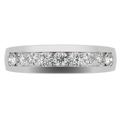 5mm Round Cut Channel Moissanite Men's Wedding Band