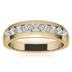 5mm Round Cut Channel Moissanite Men's Wedding Band