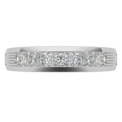 6mm Princess Cut Channel Set Moissanite Men's Wedding Band
