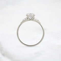 Morning Light, Bloom Petal Round Moissanite Engagement Ring