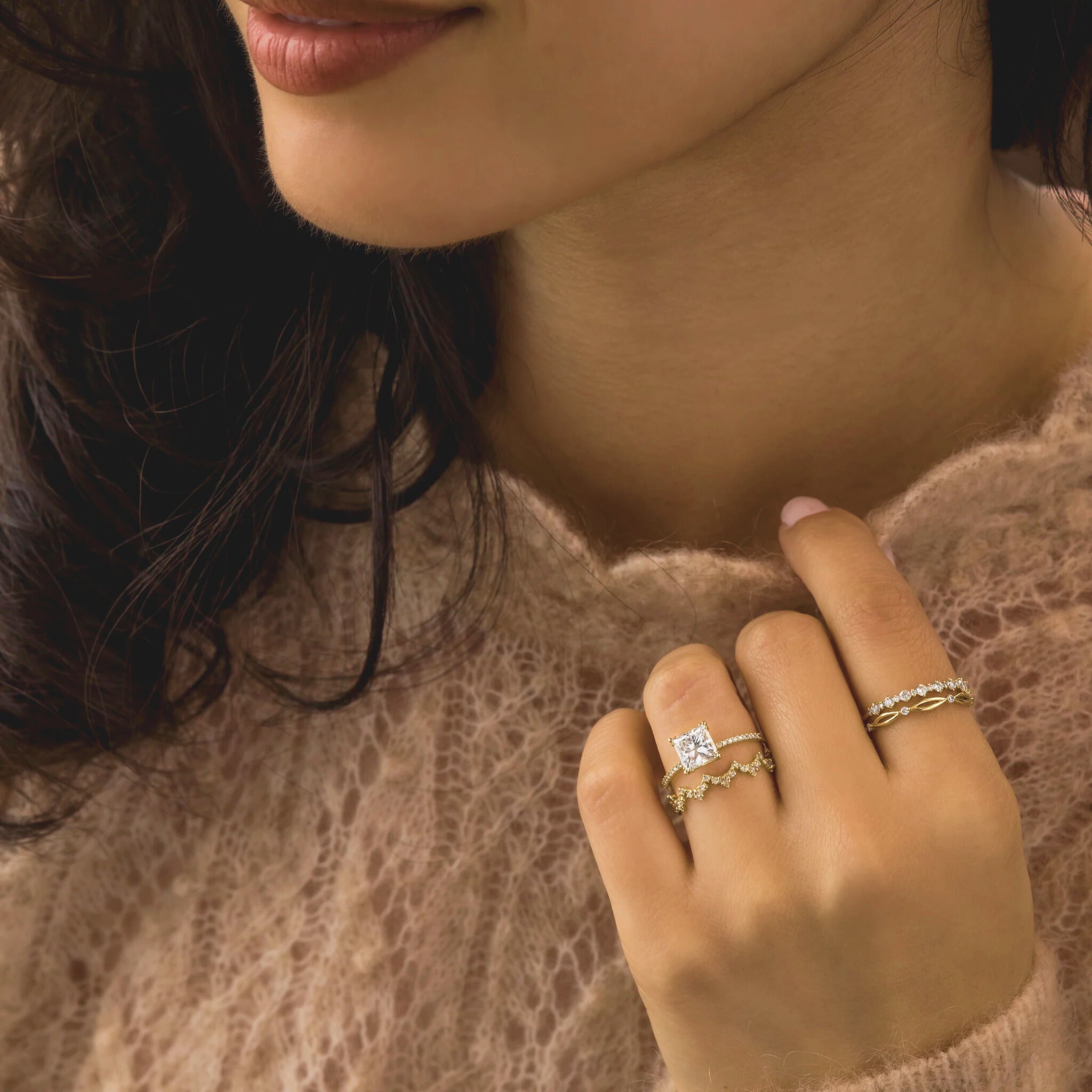 mossinite-diamond-princess-cut-2ct-pave-band-engagement-ring-2