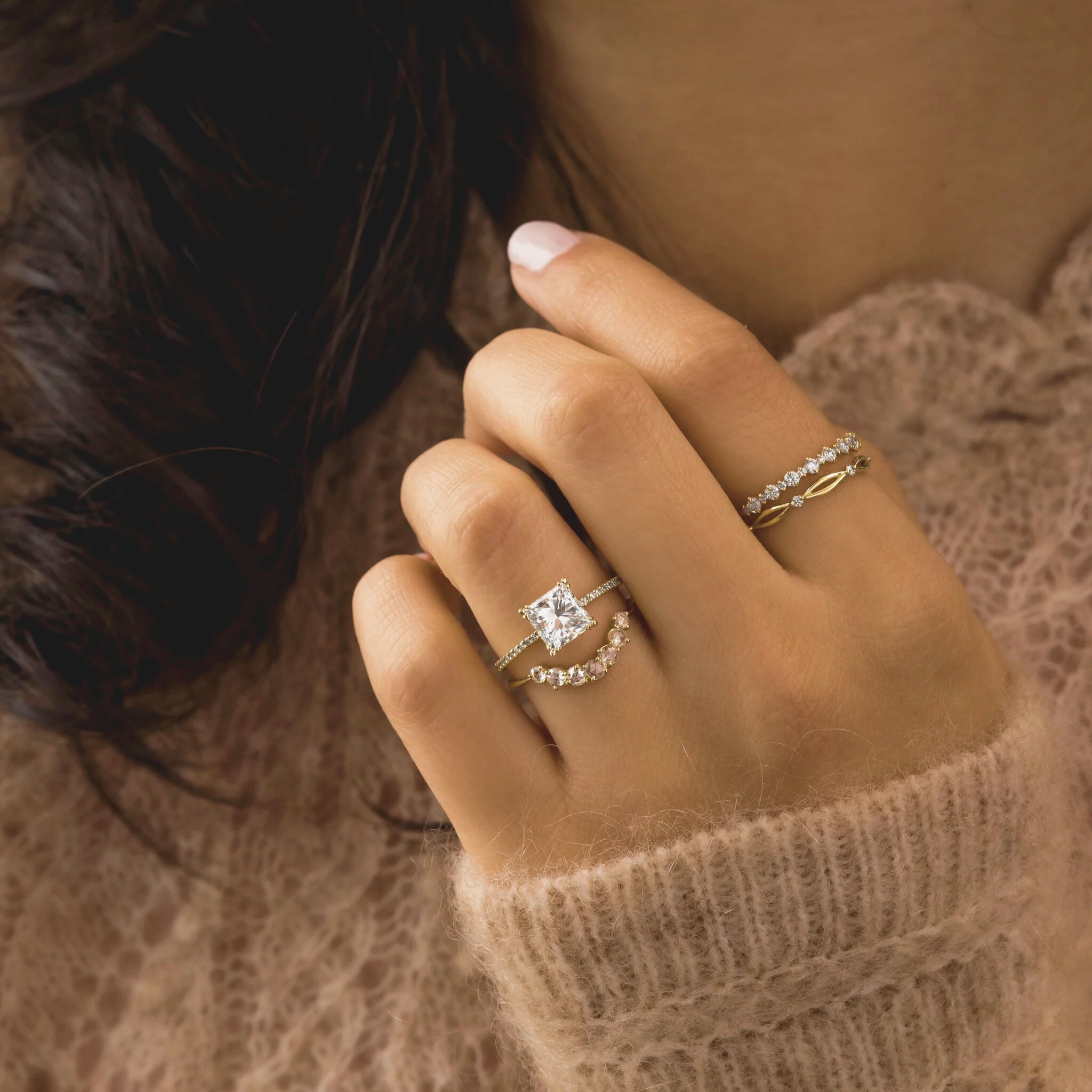 mossinite-diamond-princess-cut-2ct-pave-band-engagement-ring-3