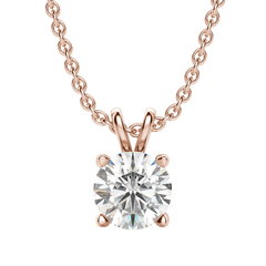 0.25-1.0ct Round Cut Solitaire Moissanite Diamond Necklace