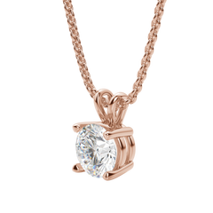 0.25-1.0ct Round Cut Solitaire Moissanite Diamond Necklace