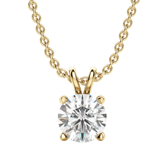 0.25-1.0ct Round Cut Solitaire Moissanite Diamond Necklace
