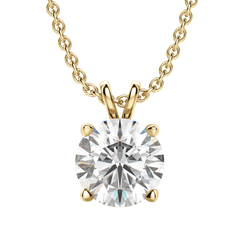 0.25-1.0ct Round Cut Solitaire Moissanite Diamond Necklace
